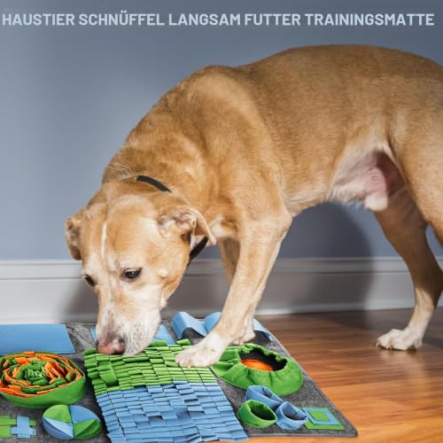 Molbory Schnüffelteppich für Hunde Groß, 75 * 50cm Schnüffelmatte für Hunde, Intelligenzspielzeug Schnüffeldecke, Anti-Rutsch Haustier Schnüffelteppich, Intelligenzspielzeug für Hunde Katzen