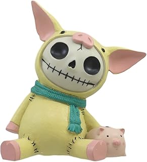 Ebros Furrybones Piggy Voodoo Skeleton Small Money Bank Statue 5.5