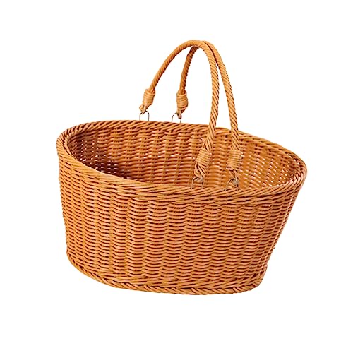 BUGUUYO 1 Pc Cesta De Almacenamiento De Bocadillos Cesta De Cuerda De Algodón Cesta De Leña Cestas De Pan Hechas a Mano Canasta De Jardineria Canasta Pequeña Tejida Cestas Colgantes Brown