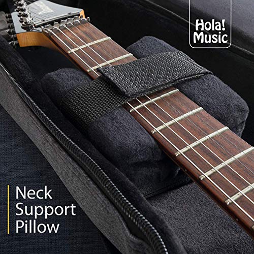 Hola! Music Electric Guitar Case - 41" Soft Gig Bag for Electric Guitars w/ 1 Inch Padding, Adjustable Shoulder Straps & Pockets - Pro Series, Gray - Thumbnail 4