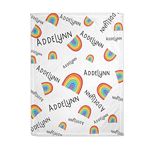 Girls Love A Monogram Personalized Rainbow Baby Blanket with Name-Custom Personalized Baby Blankets for Girls with Name