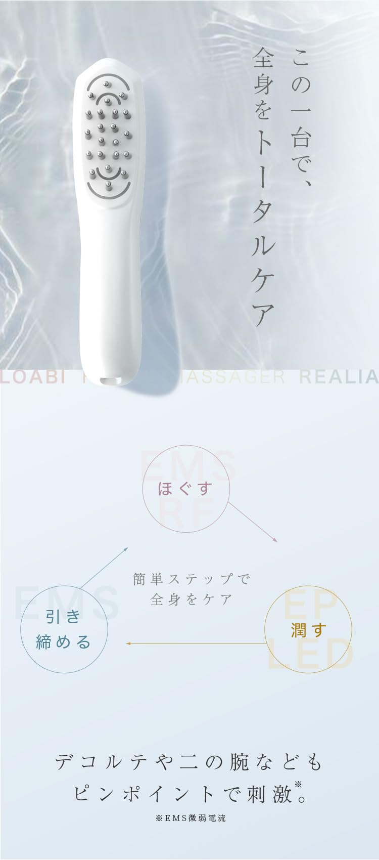 Amazon.co.jp: LOABI 美顔器 EMS RF LED EP 1台多用 リフトブラシ
