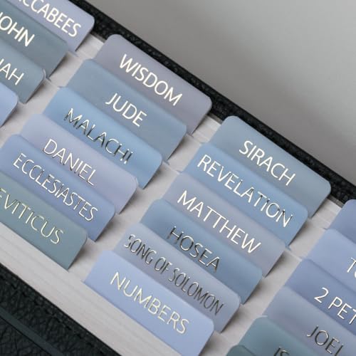 UPAFEXXI-Bible Tabs with Book Summaries(Gold Foil Embossed Lettering), Bible Tabs for Women and Men, Reposition Large Print Stickers, Easy to Read, 80Chapters Labels for Easy Navigation