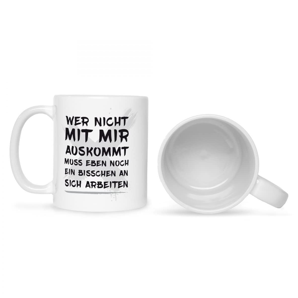 Bedruckte Tasse Mit Spruch – 'Wer Nicht Mit Mir Auskommt…' – Lustiges Geschenk Für Mama, Papa, Freunde