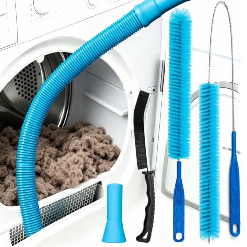 4 Pieces Dryer Vent Cleaner Kit with Dryer Vacuum Hose Attachment