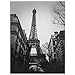 Oriental Furniture Gallery Quality Vintage Photography, 31-Inch Black and White Eiffel Tower Canvas Wall Art Photo Print