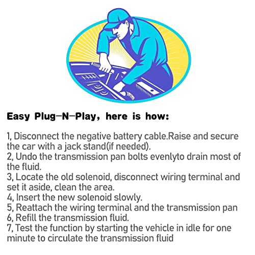 Transmission Pressure Sensor & Governor Solenoid Kit 42Re 44Re 46Re 47Re A500 A518 Compatible With 1982-1999 Grand Cherok Dodge Ram Dakota Durango Dodge B1500 B2500 B3500 Replace 4617210 56041403Aa #TOP4