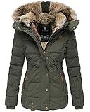 Die Kapuze lässt sich in der Mitte über einem Reißverschluss öffnen und kann es über die Schulter legen - Hochwertige Marken Reißverschlüsse mit Logo Einprägung im Metalzipper und zusätzlich abnehmbare dezente Zipperpuller aus Kunstleder