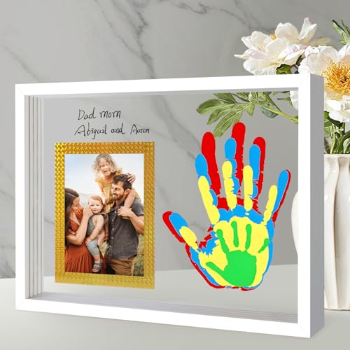 Hzorille Horizontal Family Handprint Kit 3D Floating Frame (White) — view 4
