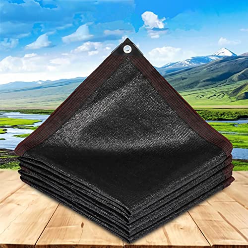 LXBche Sun Shade Sail, 90% Sunblock Shade Cloth UV Resistant Net Tear-Resistant Garden Shade Mesh Tarp for Greenhouse Patio Lawn Flower Plant (Color : Marron 6-Pin-Noir, Size : 6x6m)