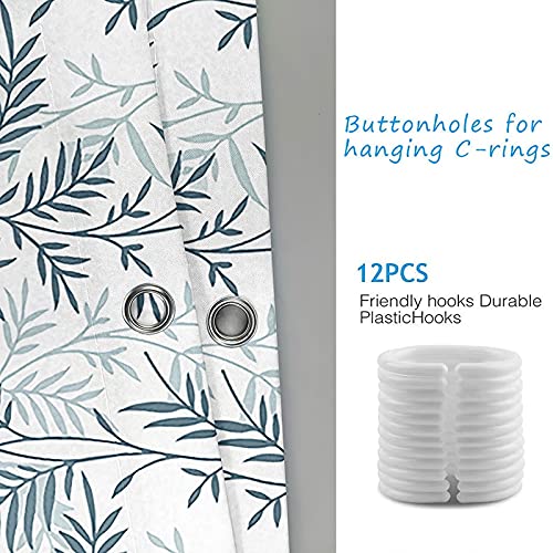 Rideau de douche 150x200 polyester anti moisissure vert blanc - 5