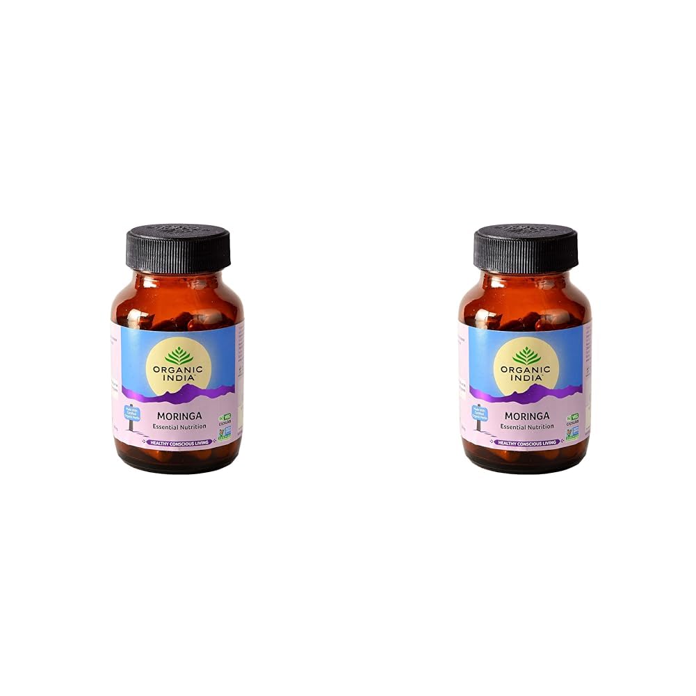 ORGANIC INDIA Moringa Essential Nutrition -Pack of 120 Veg Capsules
