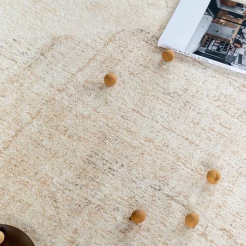 Tapis géométrique beige et marron 80x160cm pour salon