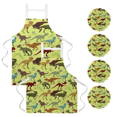 Tablier de serveuse dinosaure idéal pour la pâtisserie et le bistrot