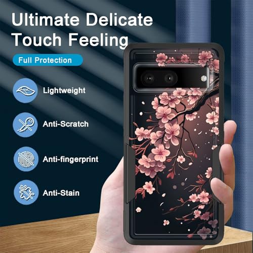 Vobber for Pixel 8a Case,Heavy Duty Dual Layer Hybrid Hard PC Soft Rubber Shockproof Protective Rugged Bumper Case for Google Pixel 8a 6.1 Inch 2024,Cherry Blossom Tree - image 4