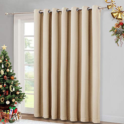 Image of NICETOWN Room Divider Curtain Screen Partitions, Basement Hospital Medical Clinic Spa Lab Cubicle Curtain Divider Privacy Screen, Patio Door Curtain (Biscotti Beige, 1 Panel, 12.5ft Wide x 8ft Long)