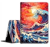Case Fit Samsung Galaxy Tab A9 Plus 11-Inch 2023 (SM-X210/X216/X218) - Slim Fit Standing Cover with Auto Sleep/Wake Fit Galaxy Tab A9+ 11' 2023，Anime Ocean Waves