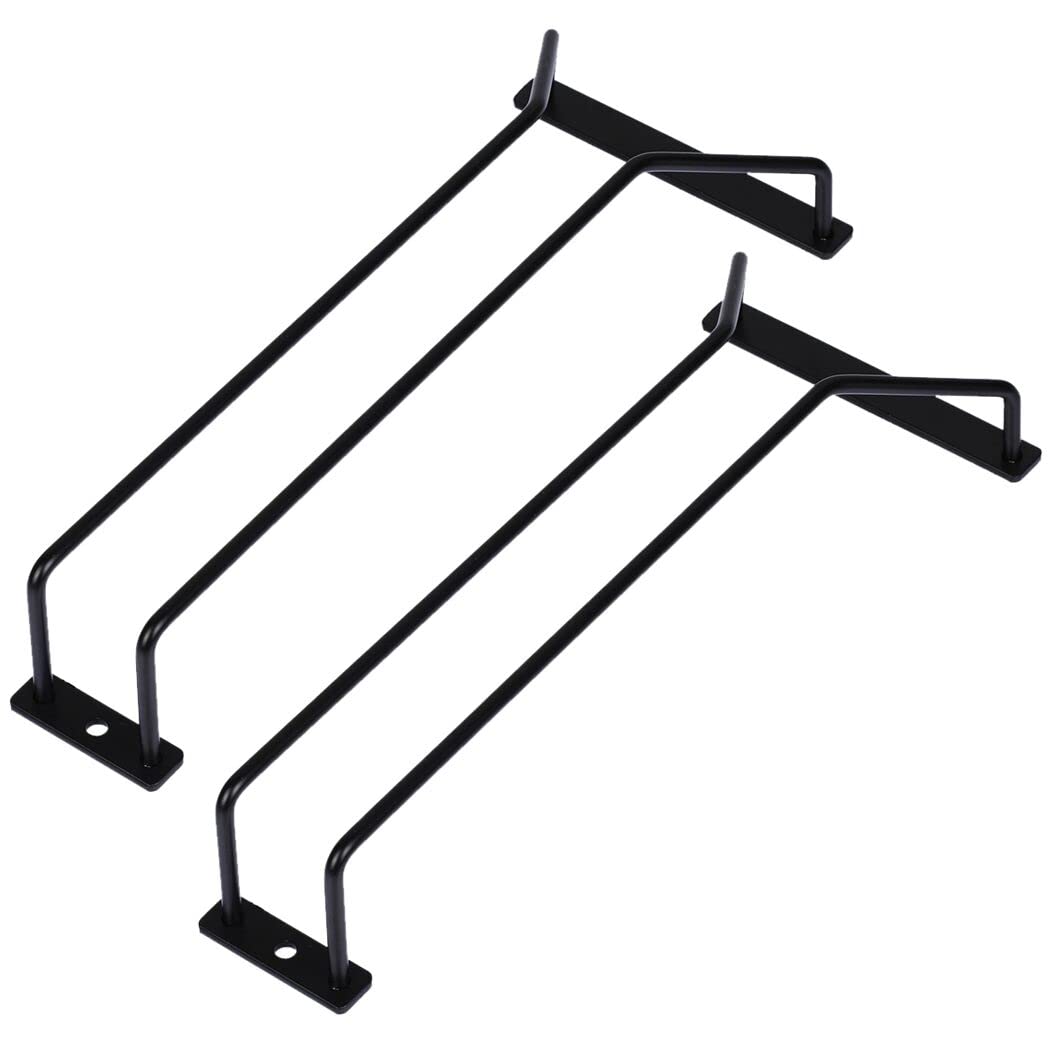 2 supporti per bicchieri da vino, in metallo, colore nero, per calici e calici, 27,5 cm