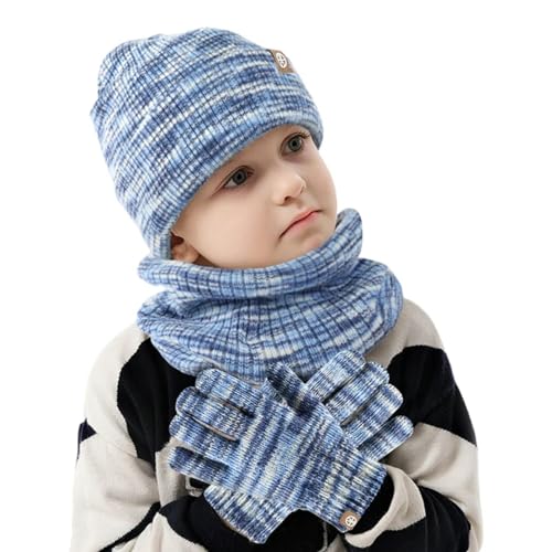 Set de gorro bufanda guantes para niños con pantalla táctil de invierno 6