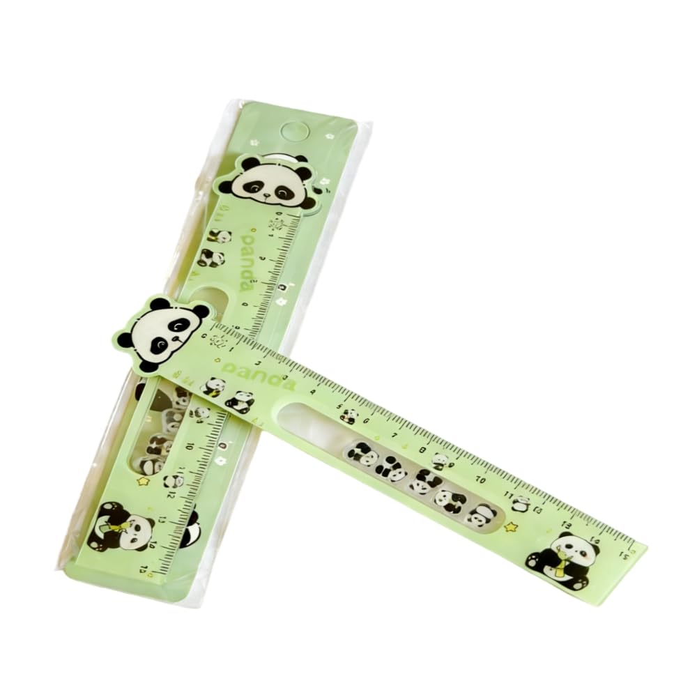 Omeiu Panda Store 15Cm Cute Capybara Straighter Ruler, Plastic Clear Capybara Straighter Ruler, Plastic Measuring Tool Kawaii Portable Stationery School Supplies Stationery Transparent (Panda)