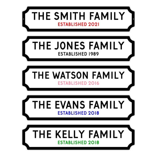 Personalised Family Surname Street Sign on METAL. Various si