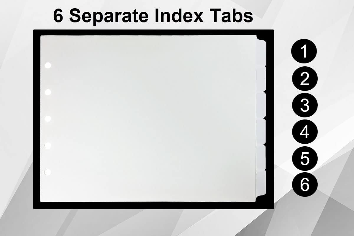 Landscape Plastic Tabs - 6 per Set - White (Pack of 2)