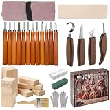 PUYUKO 31 Pcs Kit de sculpture sur bois avec ciseaux à bois pour DIY, menuiserie outillage...