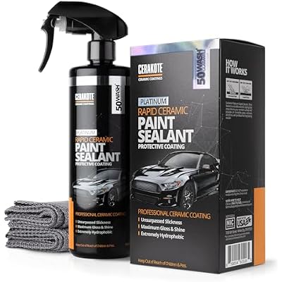 CERAKOTE Exterior Care Bundle - Rapid Ceramic Tire Coat (10 oz. Kit) with Rapid Ceramic Paint Sealant (14 oz. Kit) and Microfiber Application Towels - Coat and Protect Your Vehicle