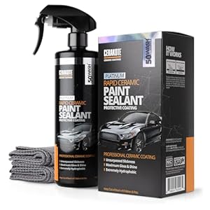 CERAKOTE® Platinum Rapid Ceramic Paint Sealant Spray (14 oz.) – Maximum Gloss & Shine – Extremely Hydrophobic – Unmatched Slickness – Ceramic Spray Coating – 50 Wash Rating