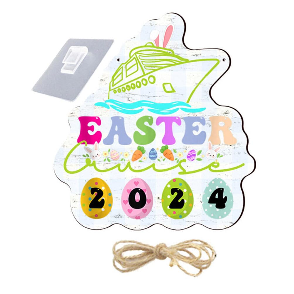 Cartello di benvenuto pasquale | Cartello per porta di Pasqua felice | Decorazioni per porte pasquali da appendere | Appendiabiti per porta pasquale fatto a mano | Decorazione per fattoria Decorazioni
