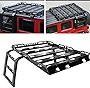 BoardRoad Roof Rack Cargo Basket with Double Ladders Steel Black for 2018-2022 Jeep Wrangler JL/JLU 4DR / 2020-2022 Gladiator (No Drill) -Two Packages