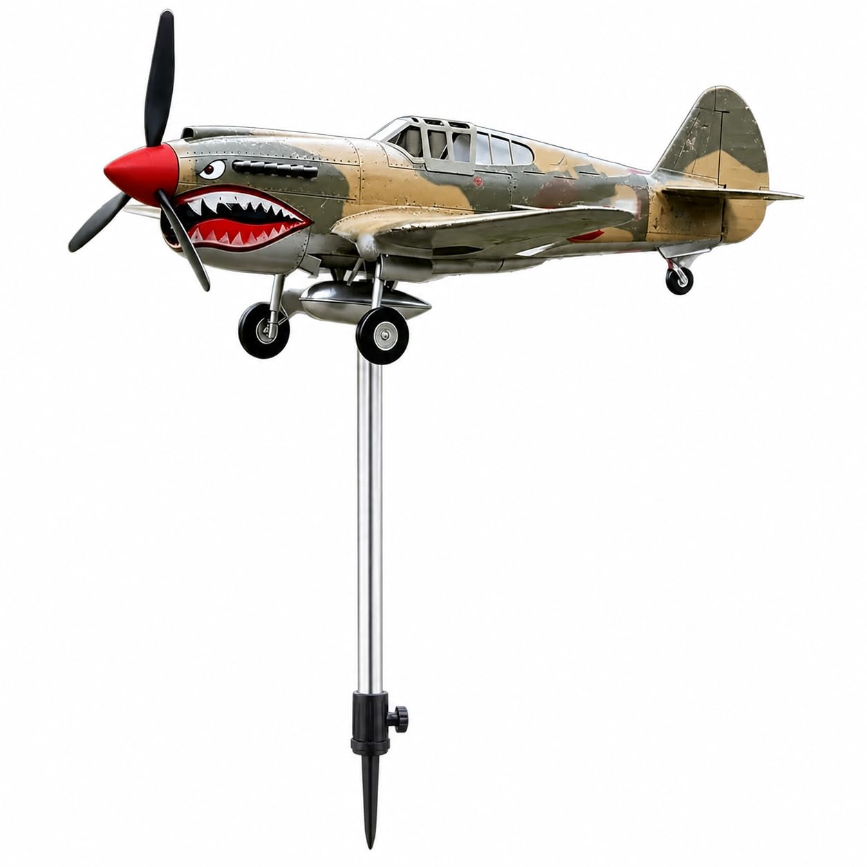 Shark Plane Wind Spinners for Garden, Warplane Garden Windmill with Stake