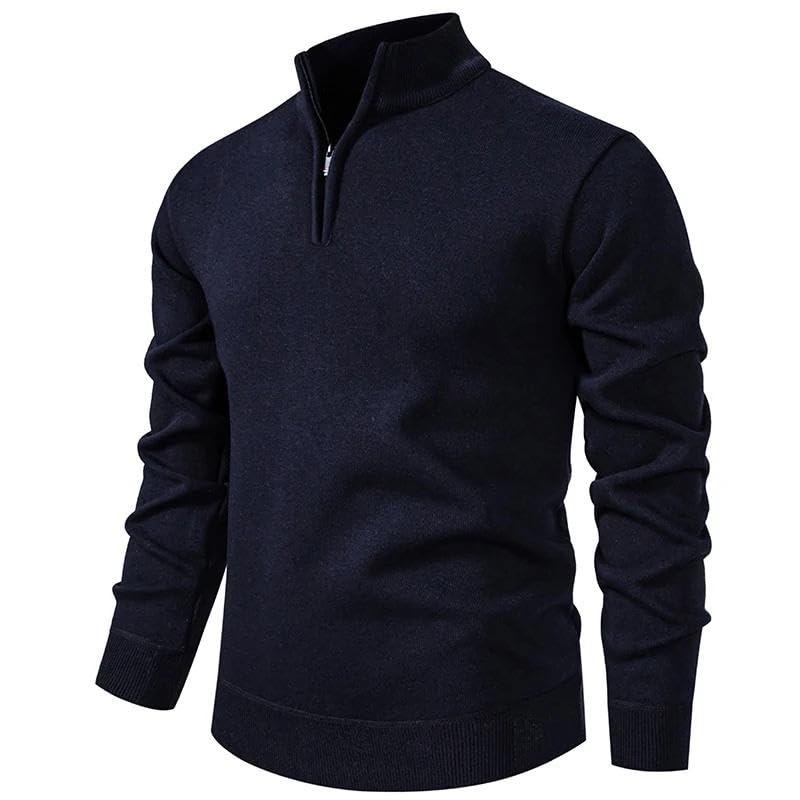 Thick Men' Knitted Sweater Korean Style Autumn Winter Slim Fit Knit Half Zipper Casual Pullover Sweaters Man4