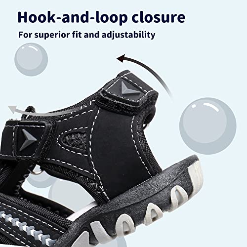 Apakowa Kids Boys Soft Sole Closed Toe Sandals Summer Shoes With Arch Support (Toddler/Little Kid) #TOP3