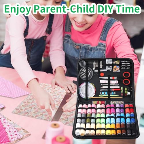 Image of LUPOGRIGIO Sewing Machine Kit for Hand Held Sewing Machine, 183PCS Needle and Thread Kit with Basic Sewing Supplies and Accessories for Travel Small Fixes, Emergency Repairs, Beginners