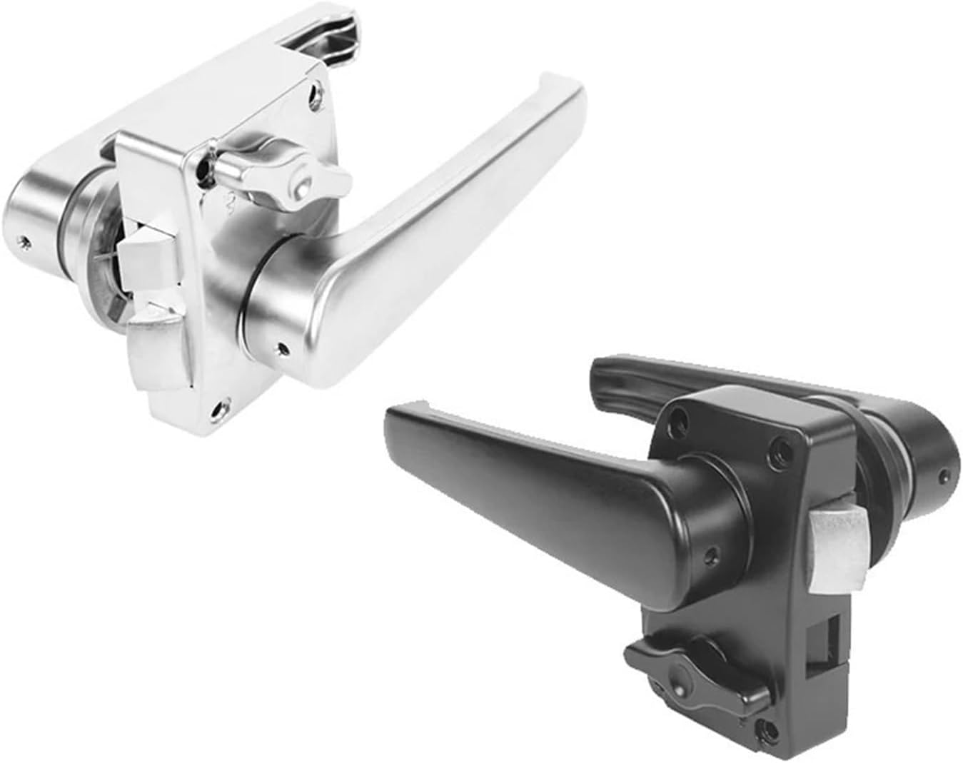 Caravan Accessories Toilet Door Lock Bathroom Silver with Reverse Lock for Kitchen Motorhome Camper(Black)