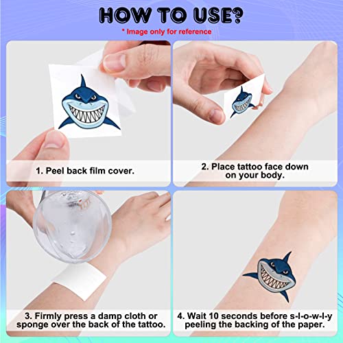 12 Sheets Shark Tattoos For Kids, Qpout Shark Tattoos Temporary For Boys Party Favors, Ocean Temporary Tattoos Sea Tattoos, Fake Tattoos Decorations For Baby Shower Boys Shark Themed Birthday Party #TOP6