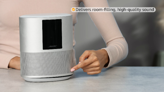 Bose Home Speaker 500, Luxe Silver, Smart Speaker with Bluetooth