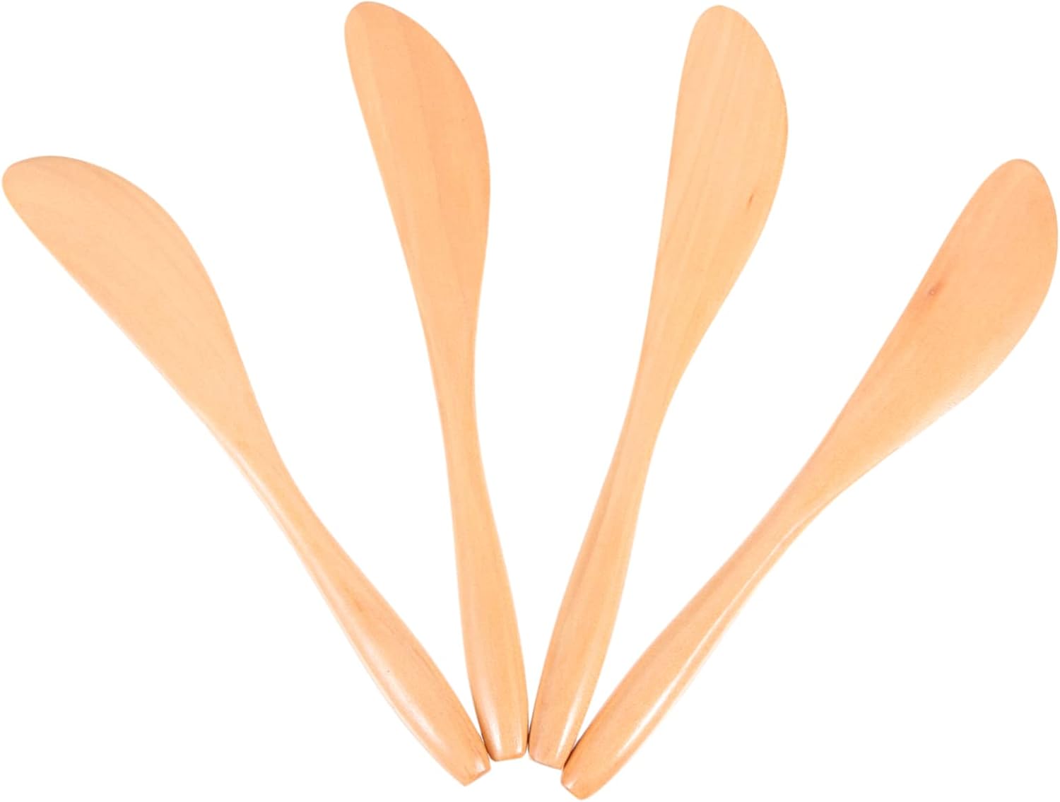 4pcs Wooden Butter Spreader Set and Comfortable Grip with Smooth Surface
