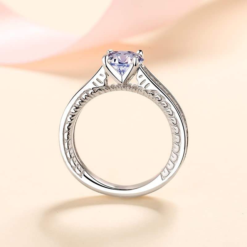 Bague moissanite 1ct argent 925 classique quatre broches StarGems B4526