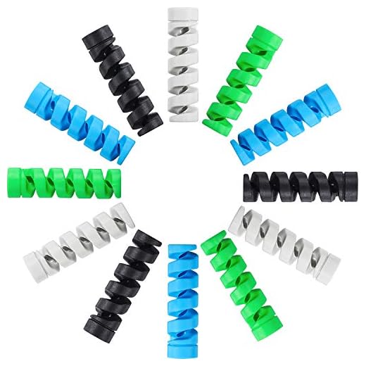 12 Piezas de Protector de Cable de Cargador en Tipo C, Protector de Micro USB de Silicona Flexible, Protector de Cable de Ratón, Adecuado para Todos los Móviles (12 Piezas, Negro, Gris, Azul, Verde)