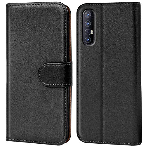 Verco custodia per OPPO Find X2 Neo, Case per OPPO Find X2 Neo Cover PU Pelle Portafoglio Protettiva, Nero