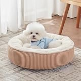 BedStill Cama para perros pequeños de 23 pulgadas con forma de dona, se adapta a mascotas
