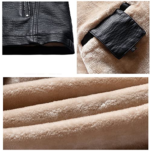 Chaqueta de cuero sintético gruesa para hombre miniatura 5