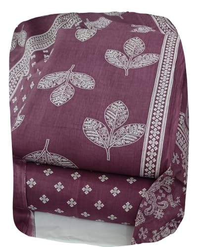 Image of DRAVINAM Trends Women's Premium Cambric Cotton Jaipuri Printed Unstitched Salwar Suit Dress Material with Mulmul Cotton Dupatta