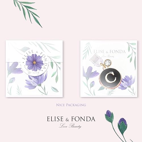 Miniatura 5 de ELISE & FONDA TP29 Nuevo puerto de carga tipo C anti polvo enchufe lindo redondo inicial letra C colgante colgante colgante teléfono celular encanto