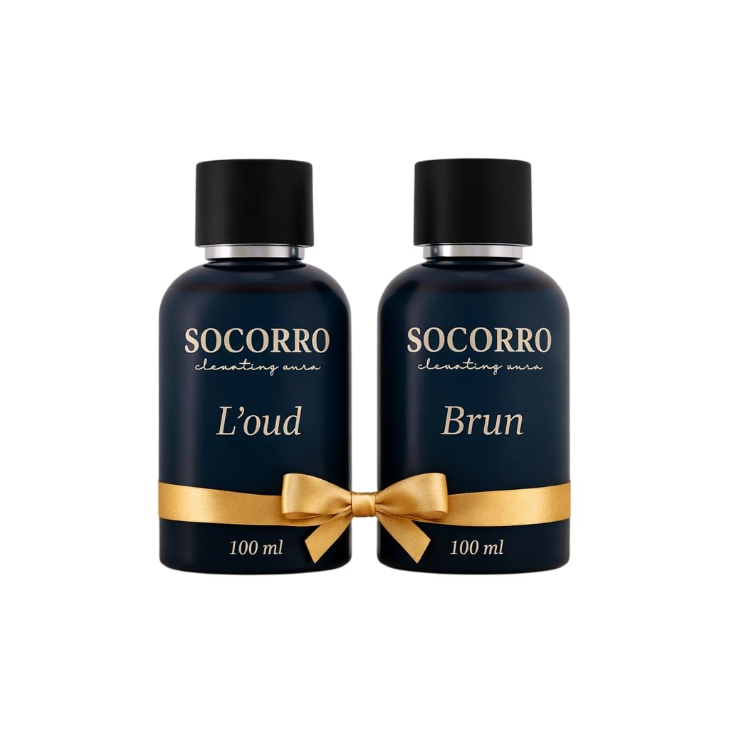 socorro Party Combo Brun & L'Oud Perfume Set | Unique & Luxury Long-Lasting Citrus, Woody, Musky & Smoky Fragrance | Bergamot, Cedarwood, Oud & Leather | Sweet Aroma | Unisex - 100 Ml (Pack of 2)-image-2