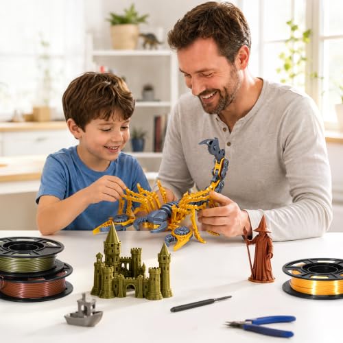 Image of Dynta PLA Metallic 6-Color 3D Printer Filament, 250g per Spool, High Precision 1.75mm±0.02mm, Compatible with Creality, Bambu Lab and FlashForge, Ideal for Beginners and DIY Printing Enthusiasts.