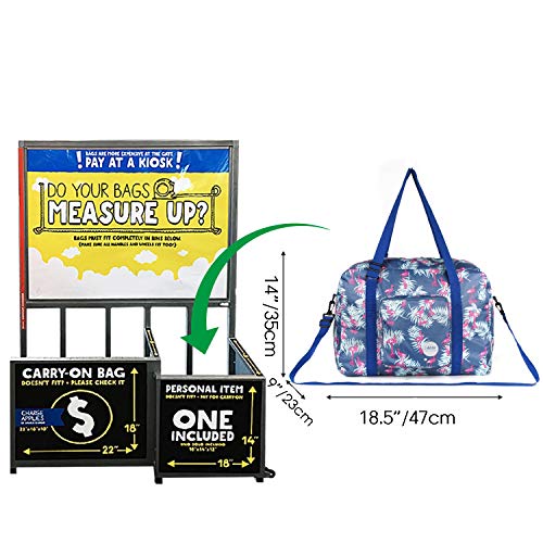 Wandf Foldable Travel Duffel Bag Carryon Luggage Sports Gym Weekend Tote Bag Water Resistant Nylon for Women (Flamingo F)