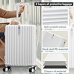 Carry On Luggage 22x14x9 Airline Approved, PC Lightweight luggage with Spinner Wheels, 20 Inch Hardside Carry-On luggage with TSA Lock Rolling suitcase for Women - Image 3